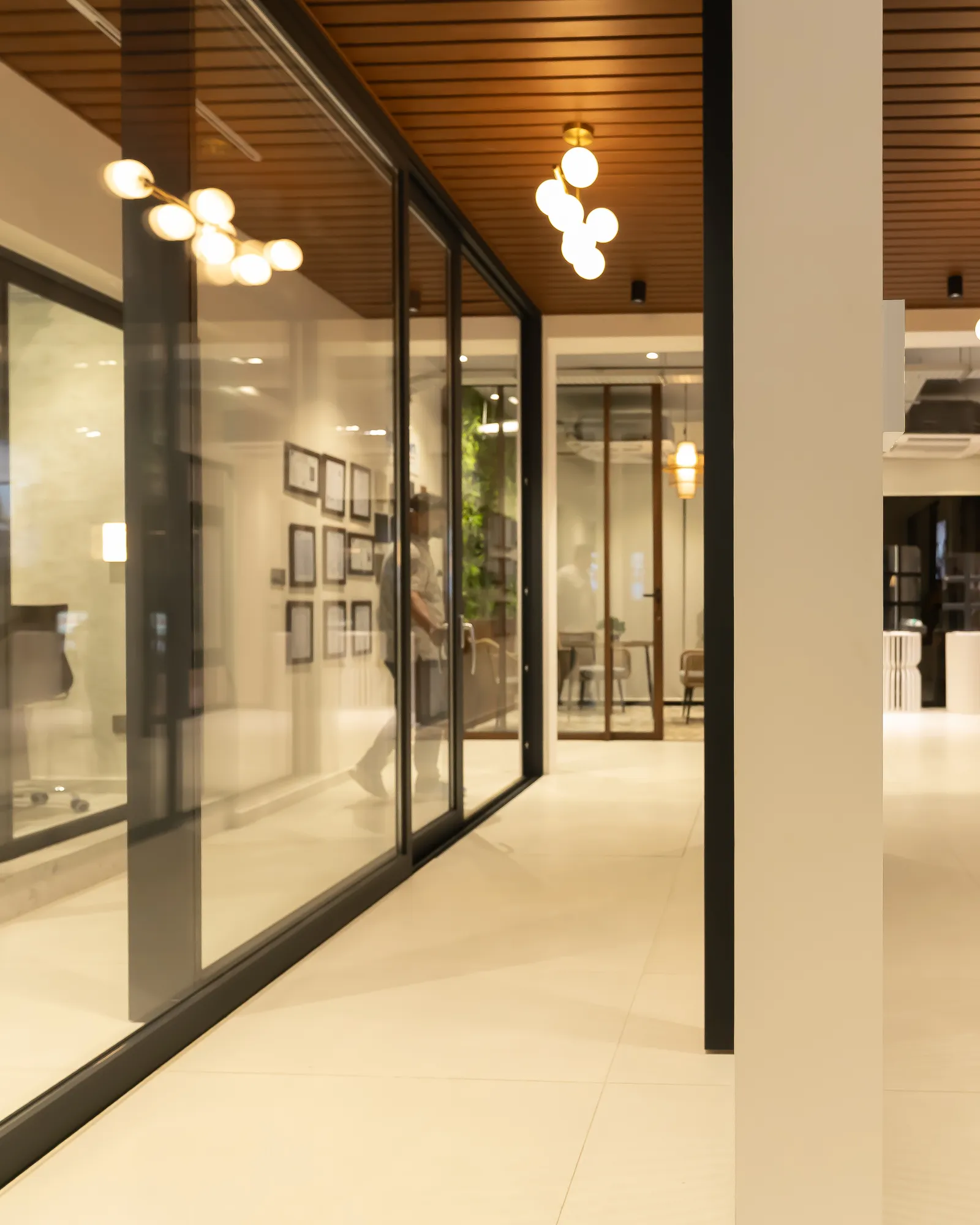Aluminium sliding door display in the showroom — Aluk Experience Center